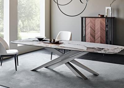Маса Cattelan Lancer с бял керамичен плот