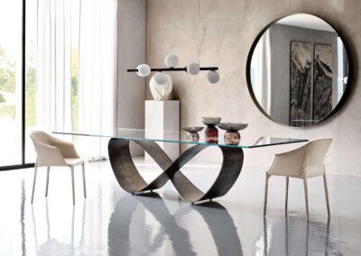 Table Cattelan Butterfly with glass top
