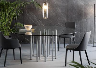 Table with round glass top Bonaldo Mille