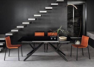 Chair Shape Bontempi with leather upholstery